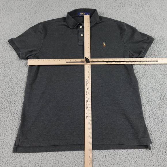 VTG Polo Ralph Lauren Shirt Mens Large Gray Pima Soft Touch Short Sleeve Polo - Picture 4 of 10